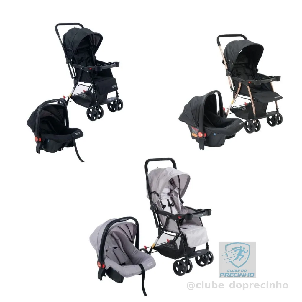 Carrinho de Passeio com Bebê Conforto 2 em 1 Travel System Youturn Maxi Baby