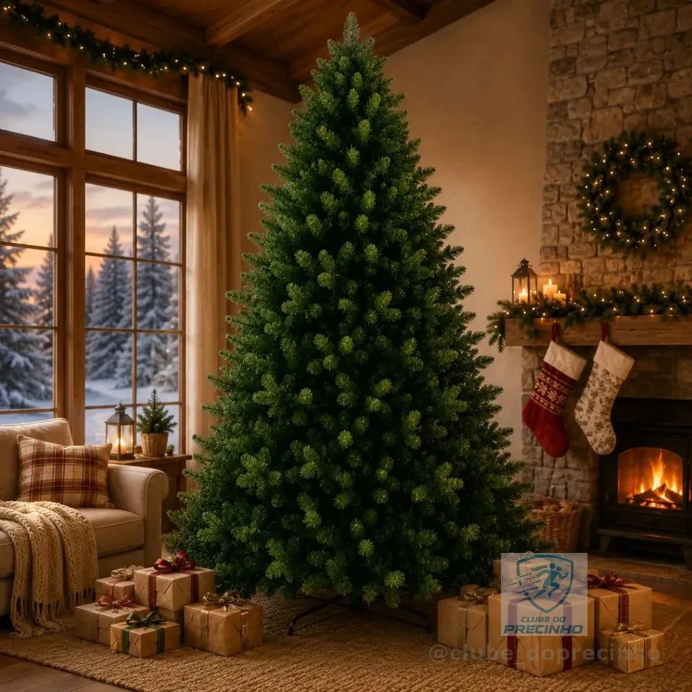Árvore De Natal 2,1m 650 Galhos Luxo Pinheiro Verde Cheia Verde