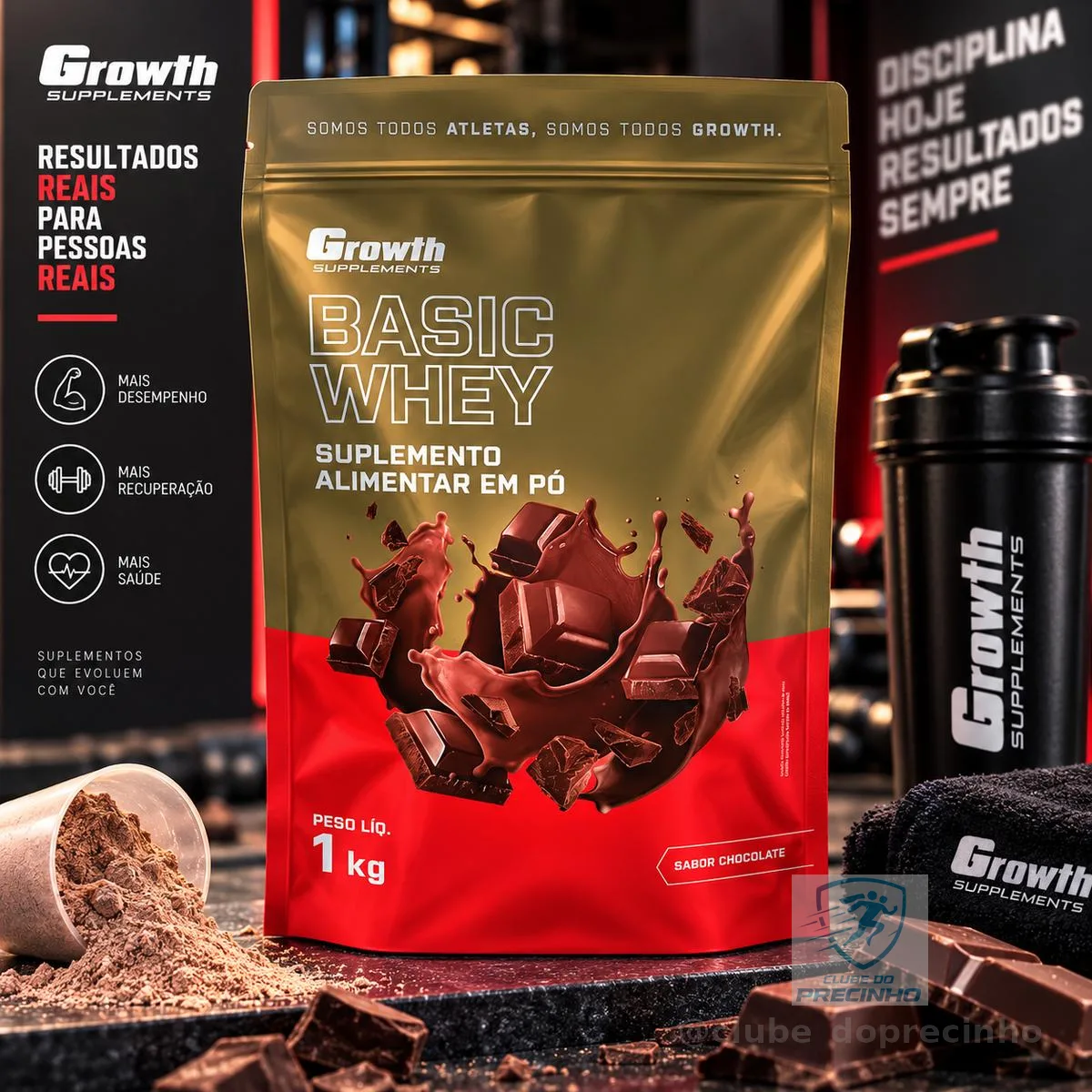 Basic Whey 1kg Growth Supplements - Chocolate