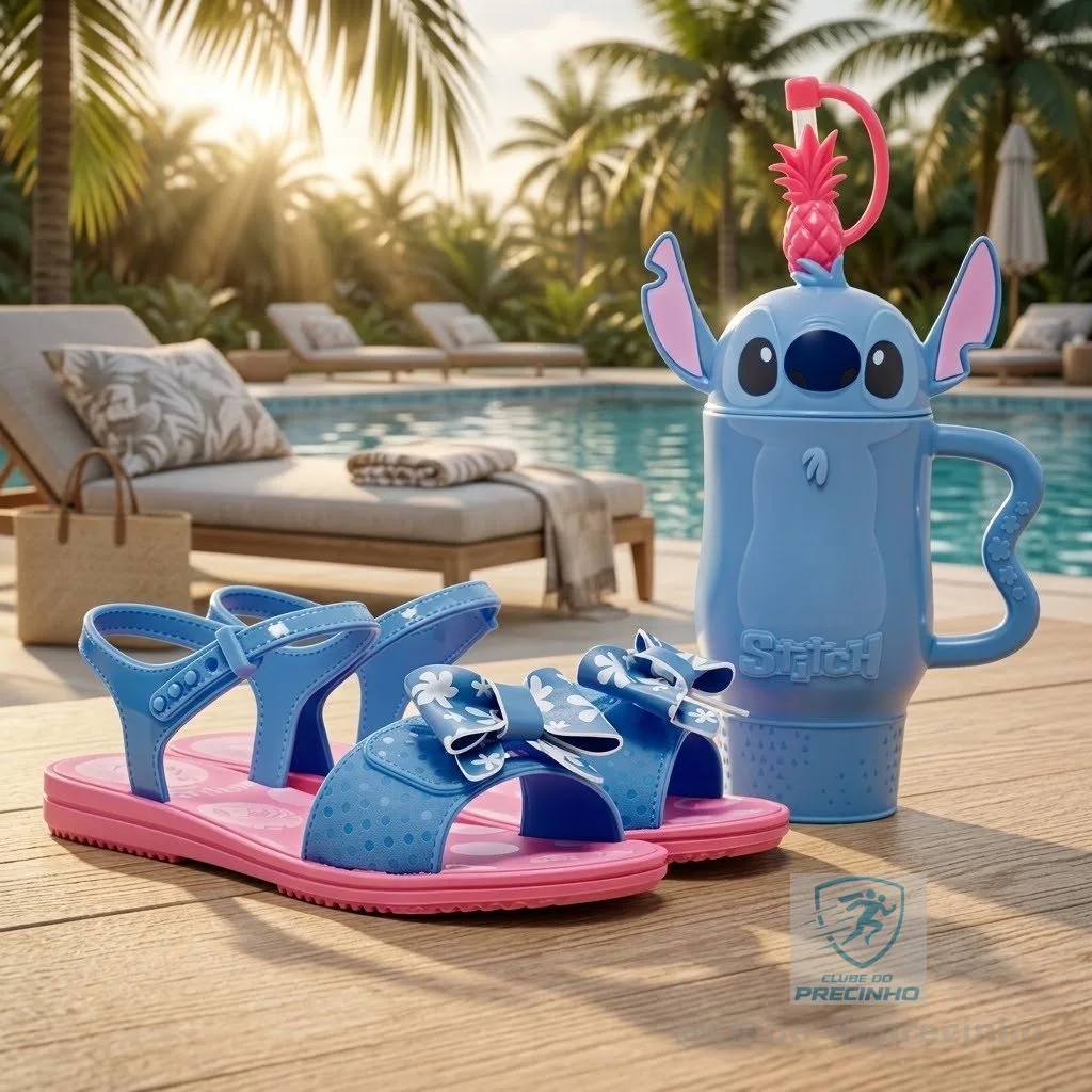 Kit Sandália Infantil Grendene + Copo Disney Menina