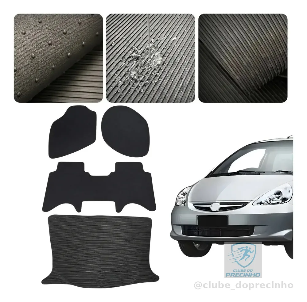 Tapete Honda Fit 2004 2008 Borracha Jogo + Porta Malas Borracha