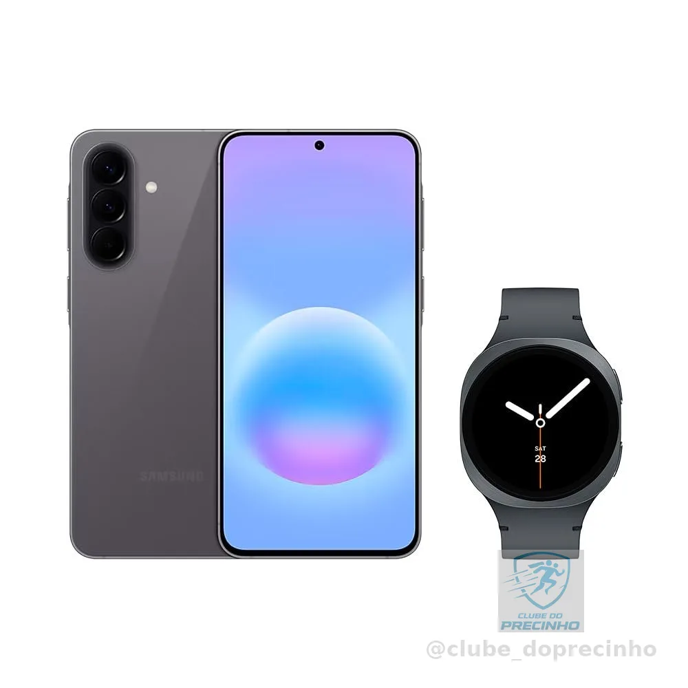 Samsung Combo Galaxy A57 5G (128GB) - Cinza + Galaxy Watch8 BT 40mm - Grafite