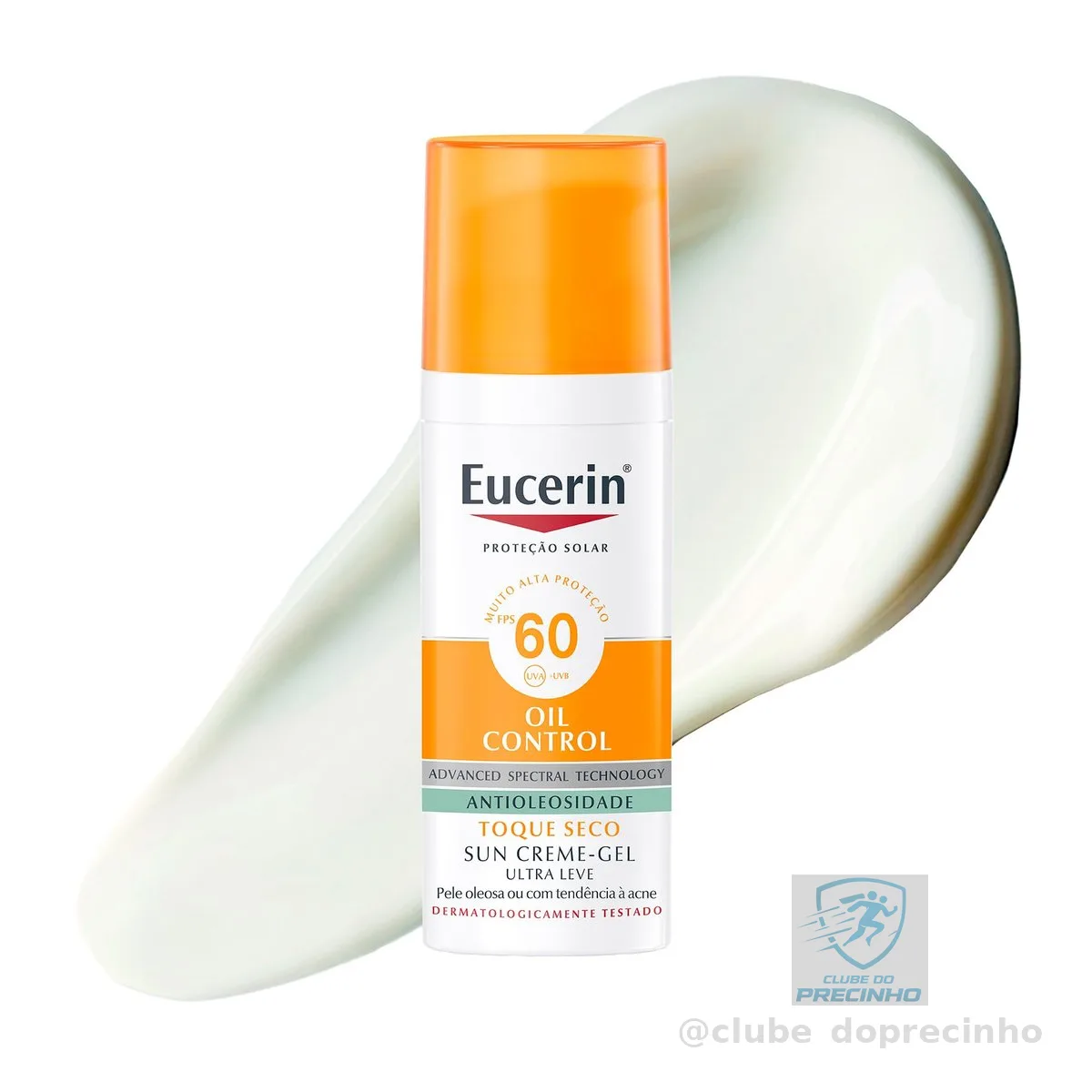 EUCERIN Protetor Solar Facial Oil Control FPS 60 50ml, Antioleosidade, Rosto, Proteção UVA, UVB e Luz Visível