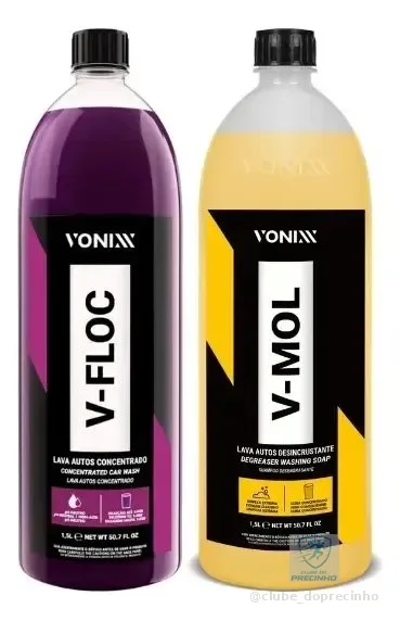 Kit Lavagem Vonixx Shampoo Automotivo V-floc / V-mol 1,5 L