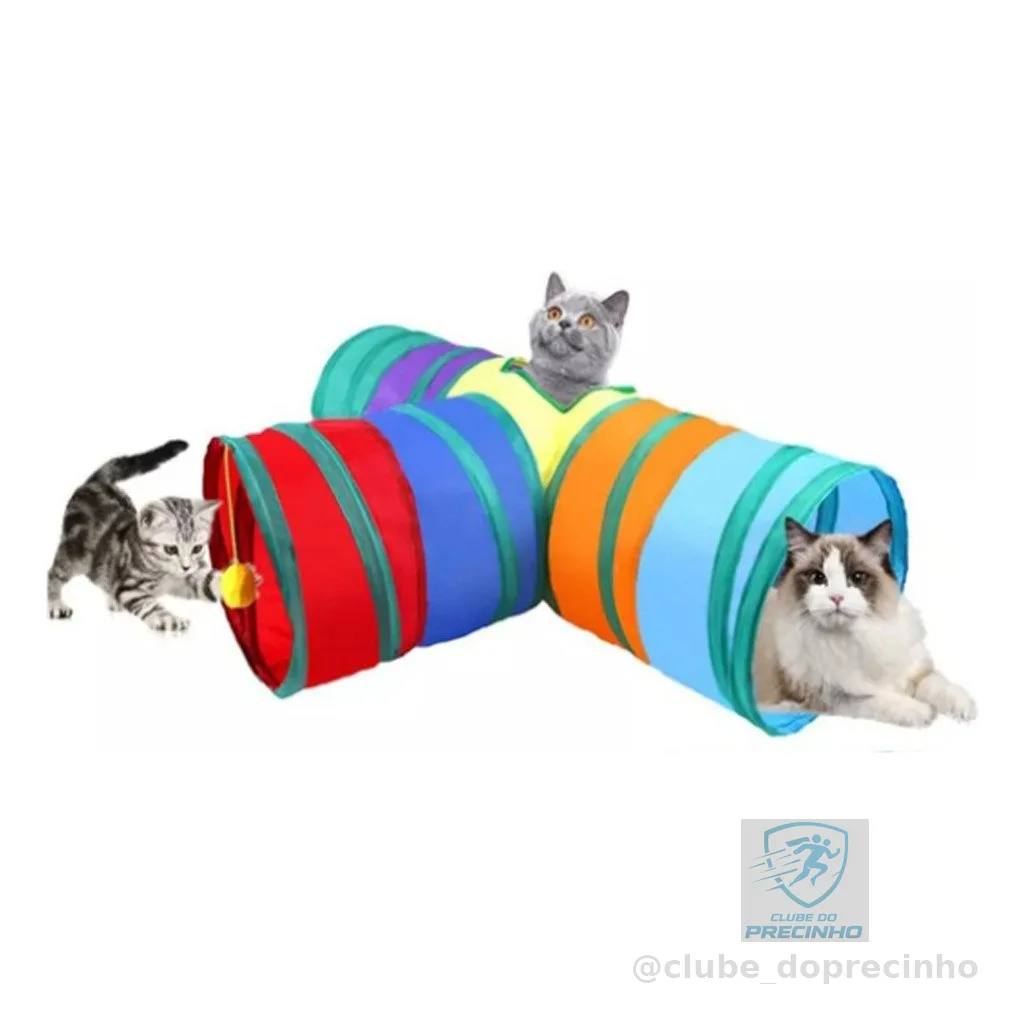Túnel Labirinto Para Gatos Cães Interativo Cat Brinquedo Pet Cor Arco-íris T
