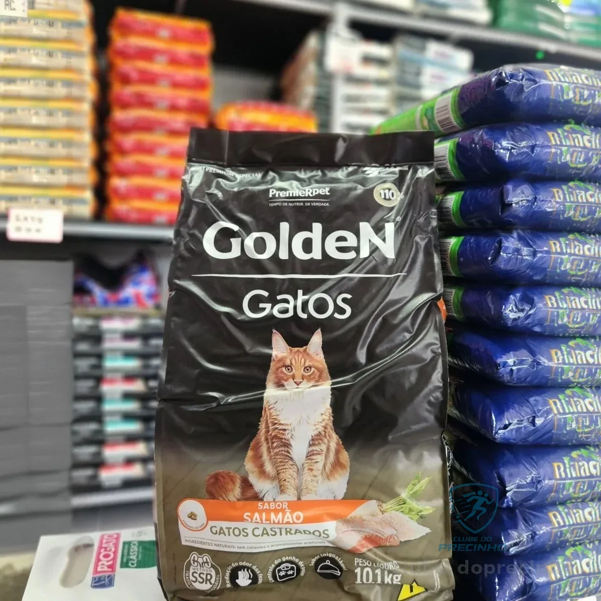 Golden Ração para Gatos Adultos Castrados Sabor Salmão - 10,1kg Premier Pet Adulto