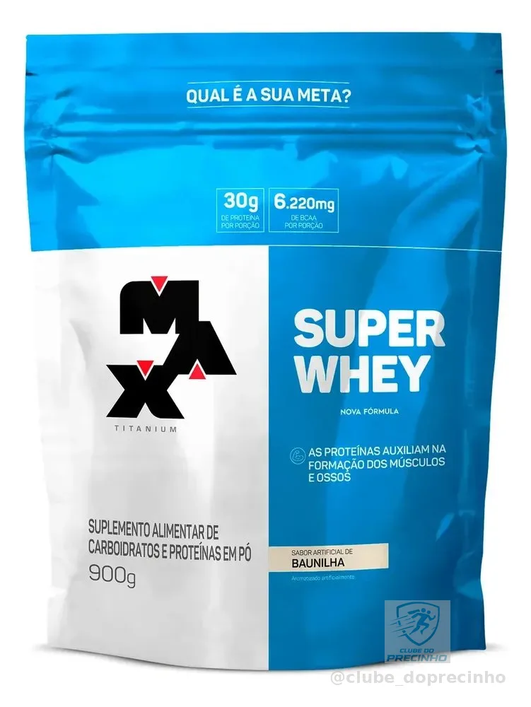 Super Whey Protein Refil 900g Max Titanium Sabor Baunilha