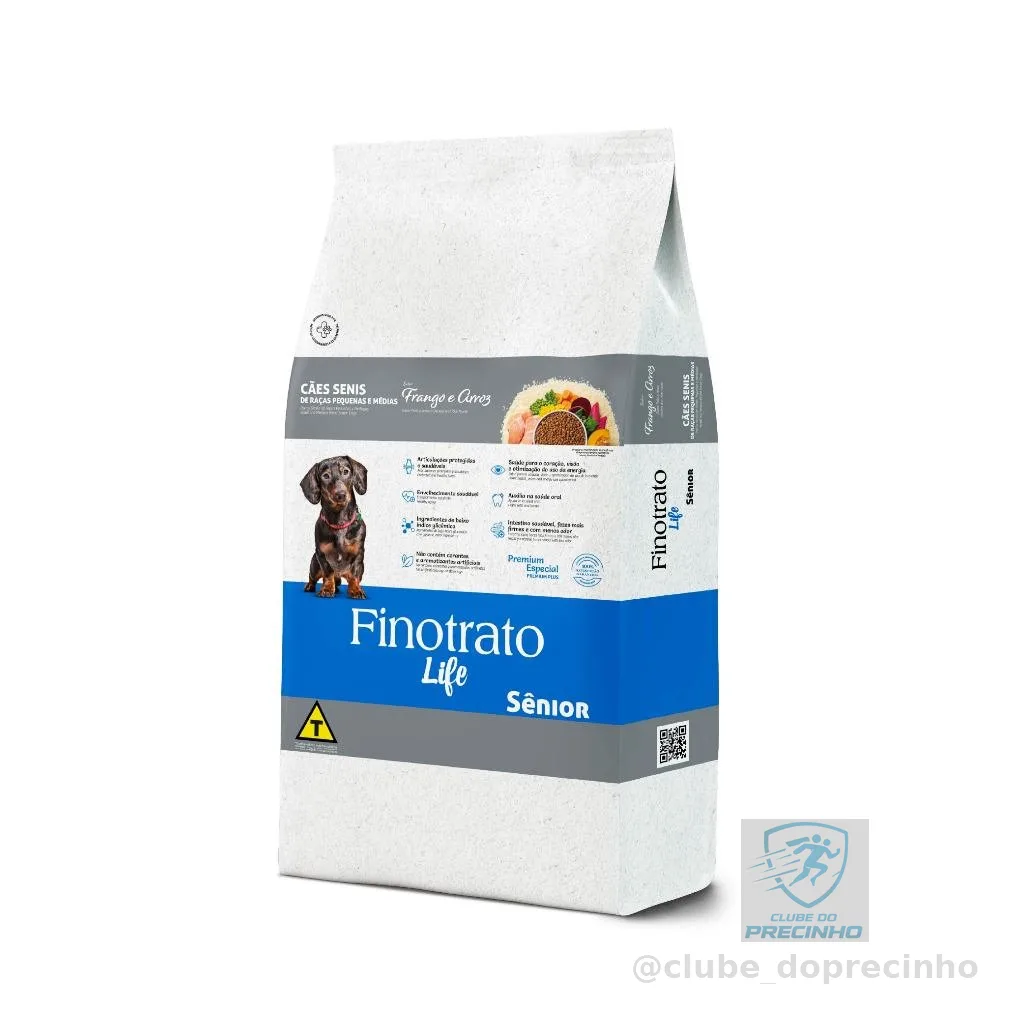 Ração Finotrato Life Premium Especial Cães Sênior Raças Pequenas e Médias Sabor Frango e Cereais 10,1kg