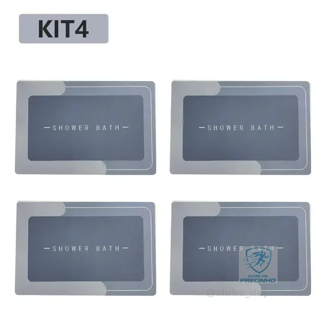 Kit4 Tapetes Para Banheiro Tapete Mágico Ultra  Para Absorçã