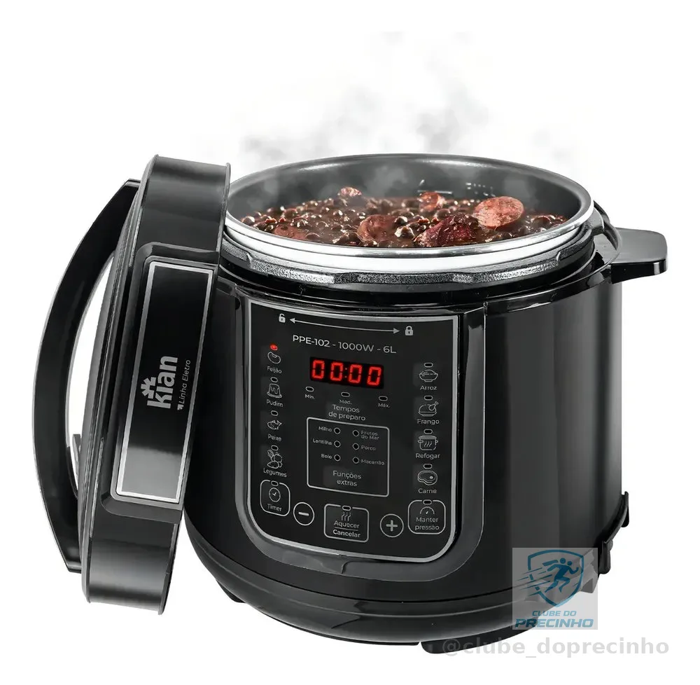 Panela De Pressão Elétrica Ppe-102 6l, Kian, Preto -