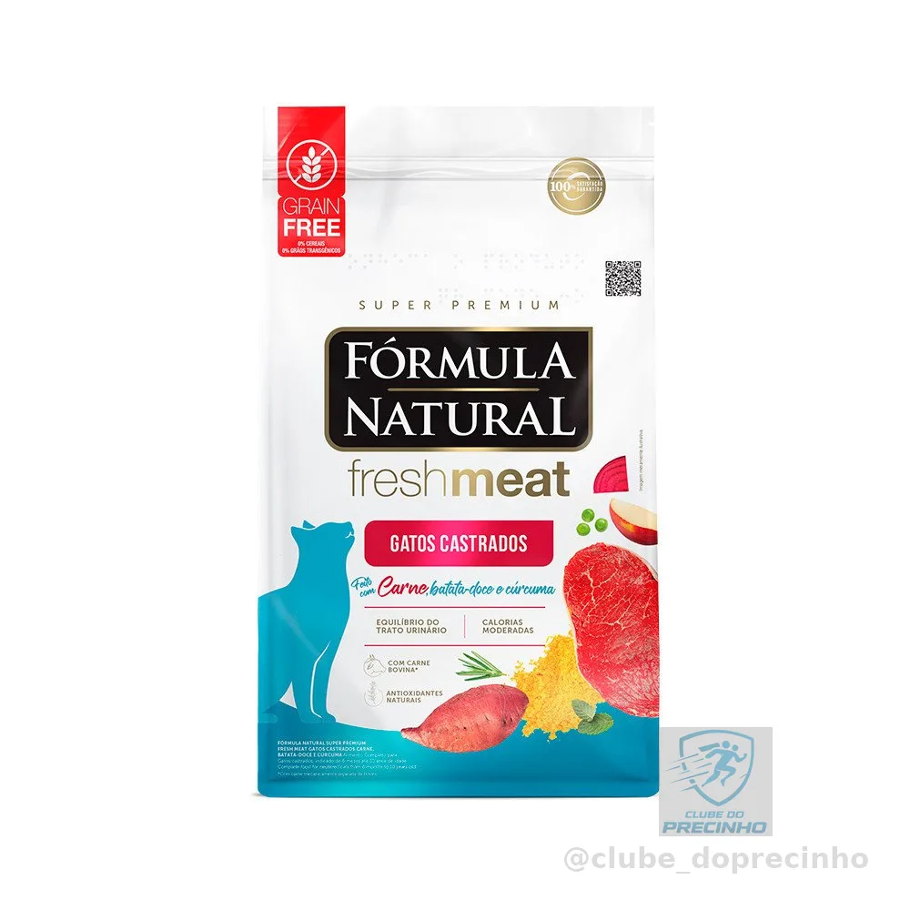 FORMULA NATURAL FRESH MEAT GATO CASTRADO SABOR CARNE BATATA DOCE E CURCUMA 10,1 KG