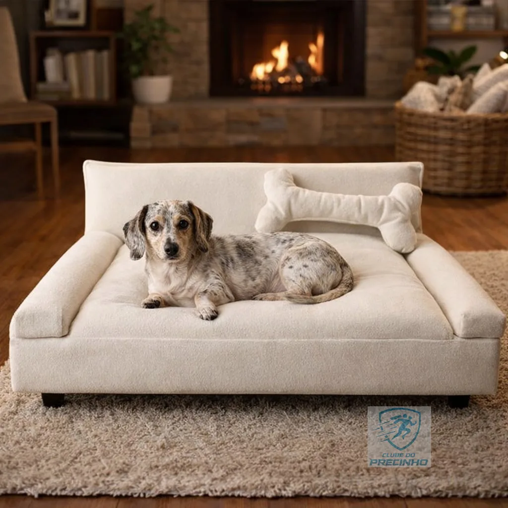 Sofá para Cachorro Porte Pequeno e Médio - Poltrona para Pet - Cama Caminha para Cachorro Gato Animais Veludo