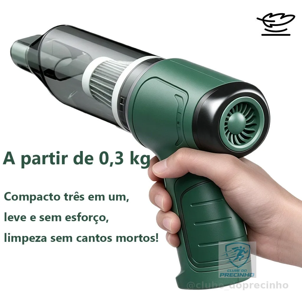 Mini Aspirador De Pó Soprador 4 em 1 Portátil Alta Potência  Recarregável Limpezas Carros Janelas Sofás Carpetes Gavetas