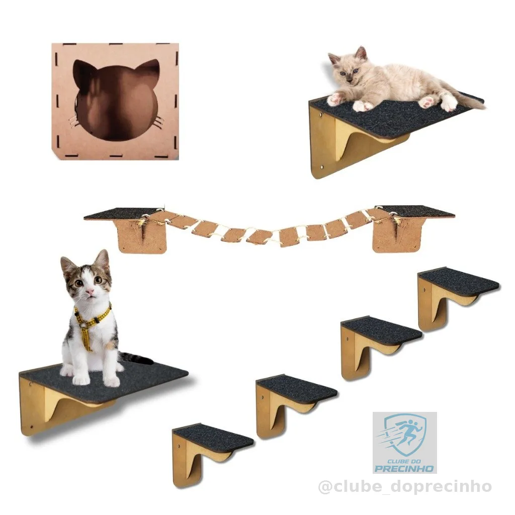 Playground Brinquedo para Gatos 8 peças com antiderrapante