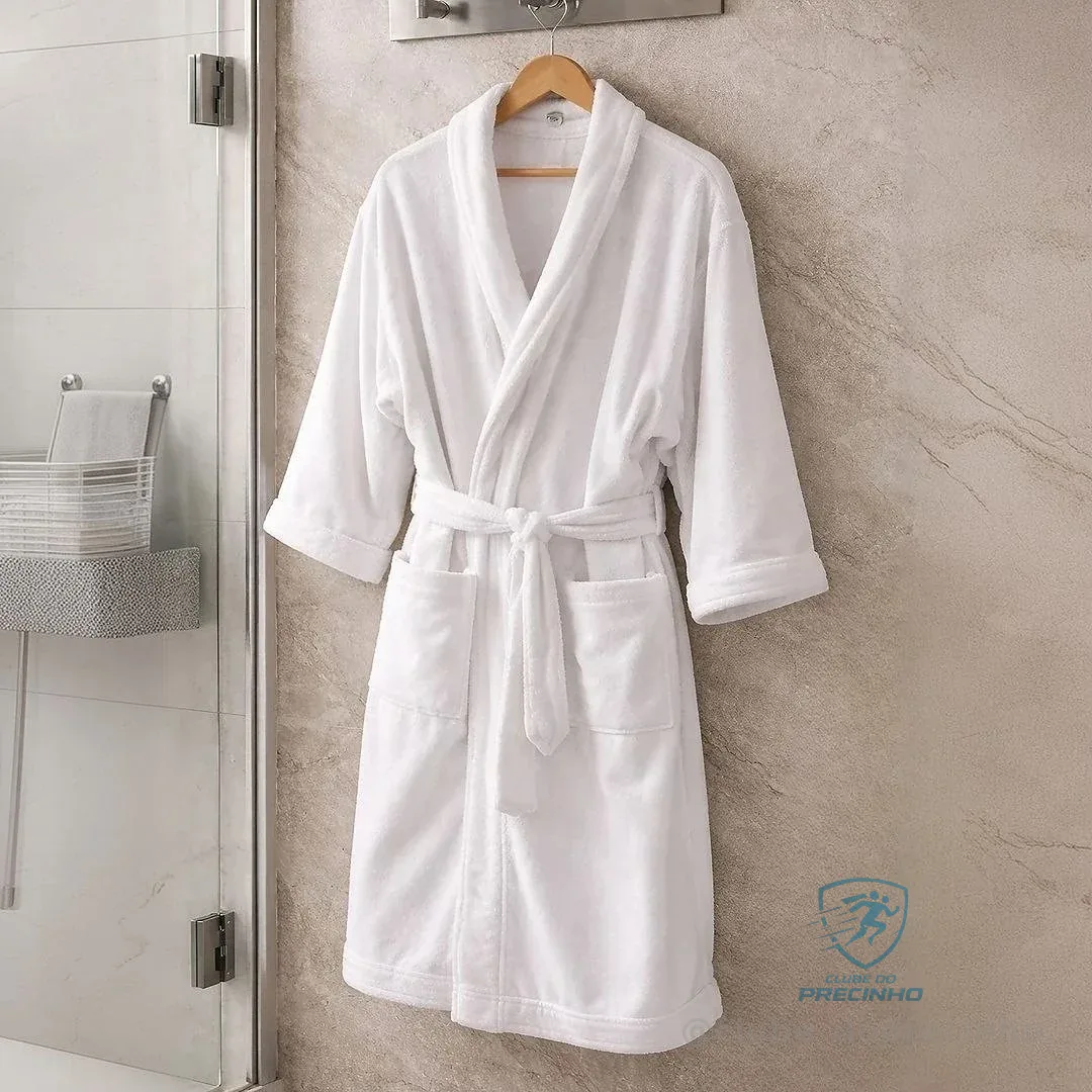 Roupão De Microfibra Feminino Masculino Adulto Inverno Bolso