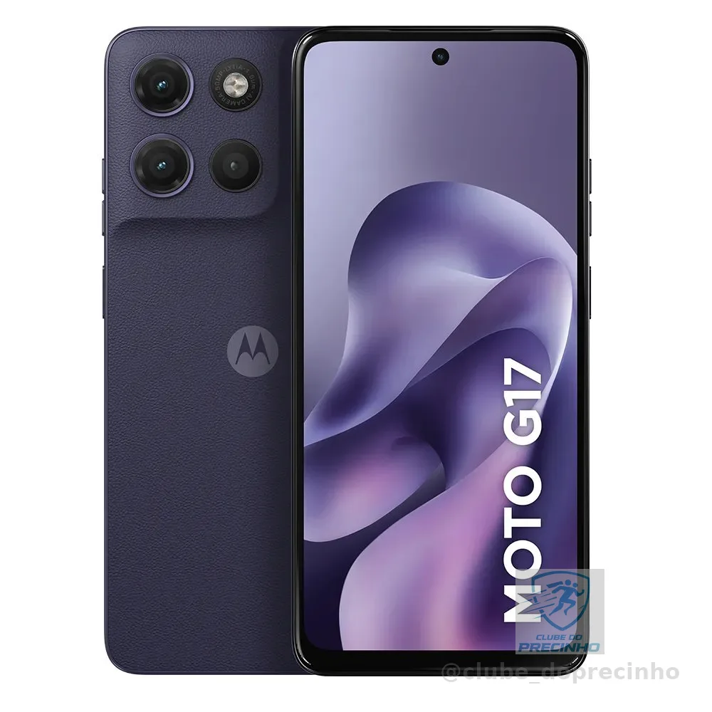 Smartphone Motorola Moto G17 4g - 128gb 12gb (4gb Ram + 8gb Ram Boost), Camera 50mp Sony Lytia 600, Tela Fhd+ 60hz, Bateria 5200 Mah - Roxo