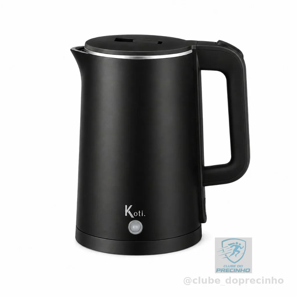 Chaleira Jarra Elétrica Modern Inox Premium Preta 220v e 110v 1.5L - Desligamento Automático  Base 360°