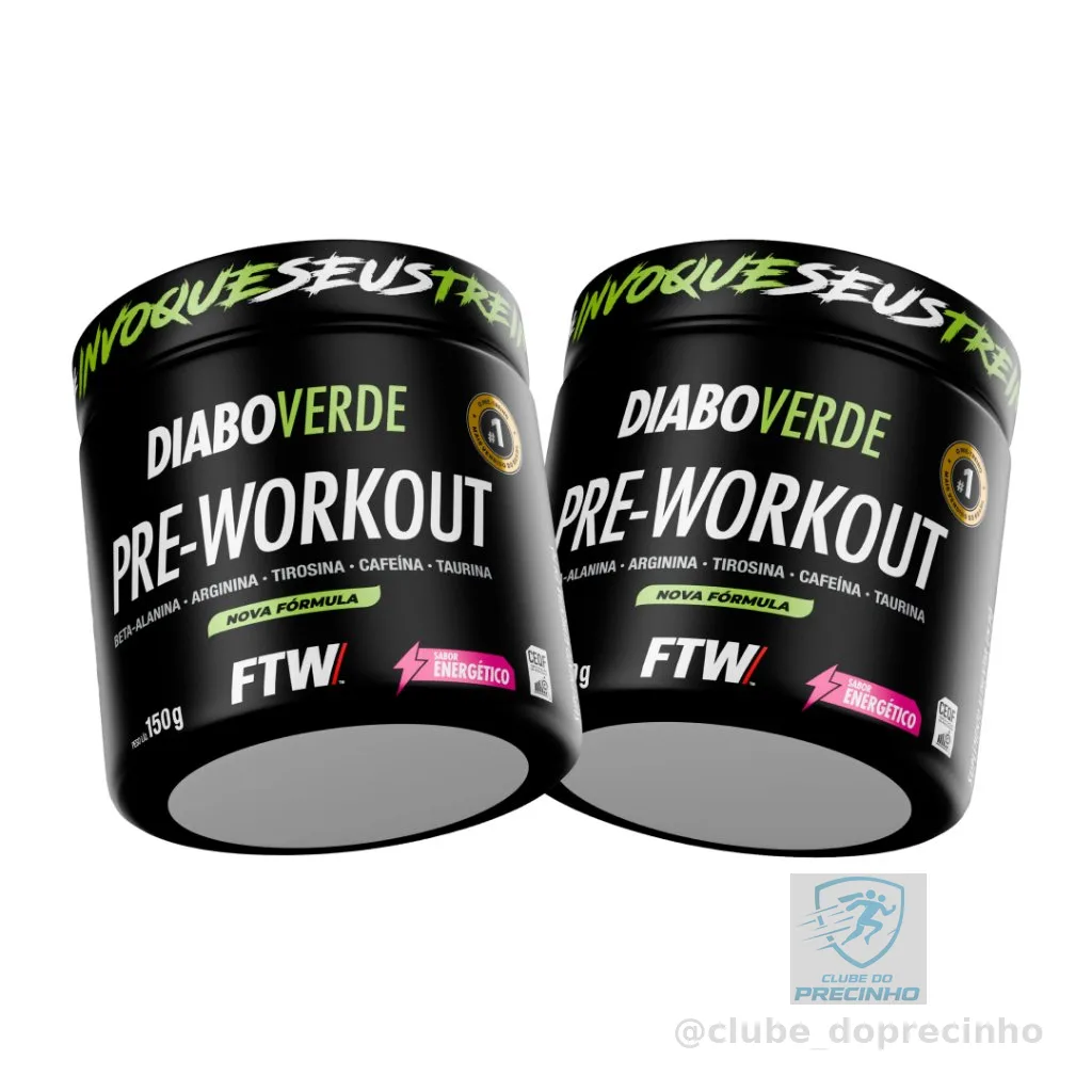Kit 2x Pré Treino Diabo Verde Pre-Workout 150g - FTW