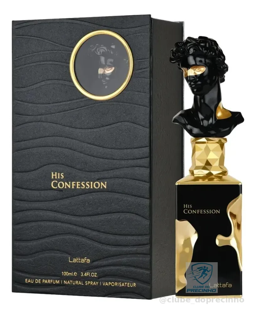 Perfume Árabe Lattafa His Confession Masculino Eau de Parfum 100ml Oriental Amadeirado