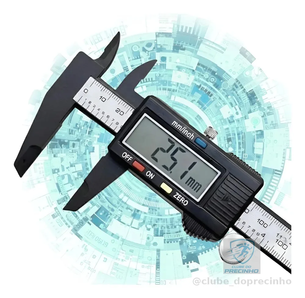 Paquímetro Digital De Alta Precisão Ferramenta De Medição Profissional 150mm (6 Polegadas) + 2 Baterias