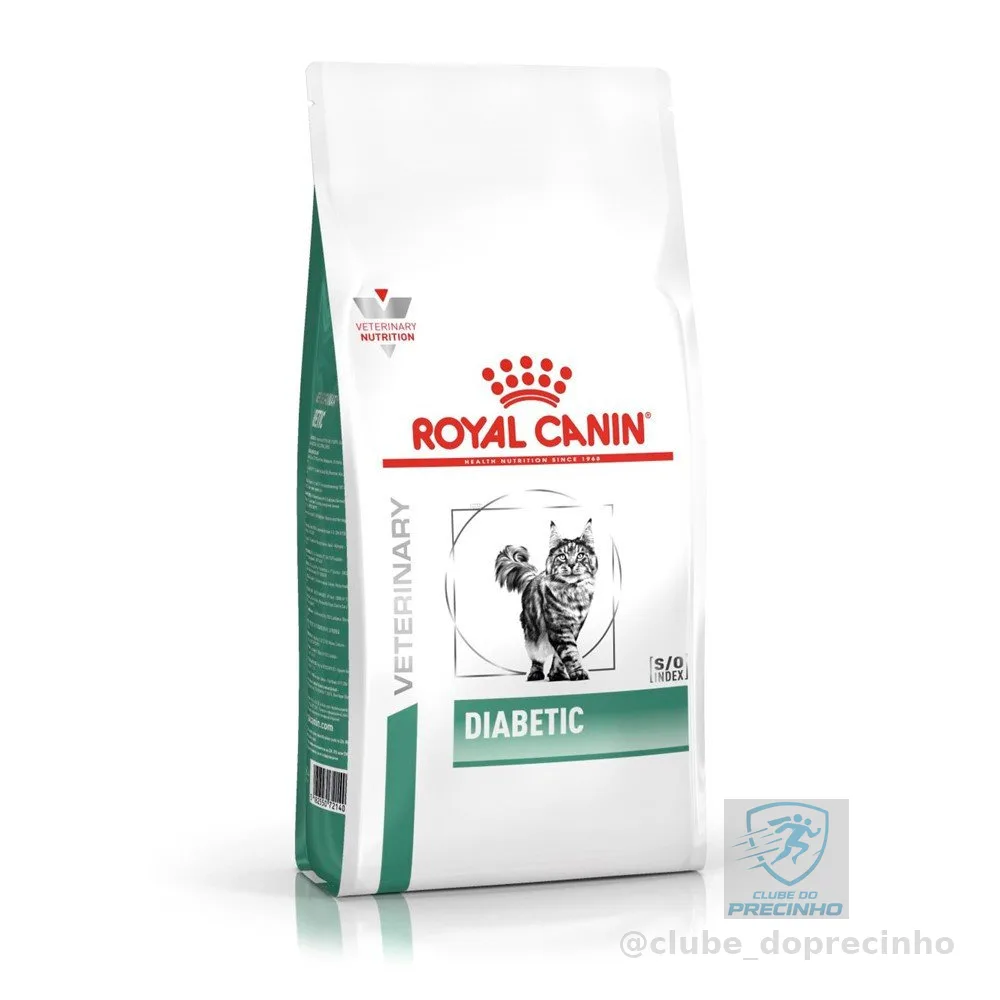 Ração Seca Veterinary Diet Diabetic para Gatos Adultos com Diabetes 1,5Kg Royal Canin