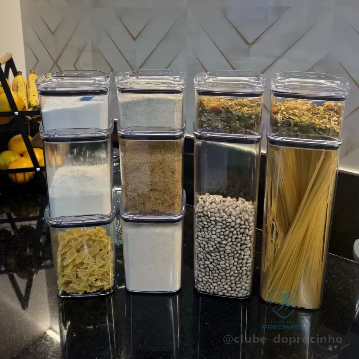 Kit 10 Organizadores Pote Hermético Empilhável Em Acrílico