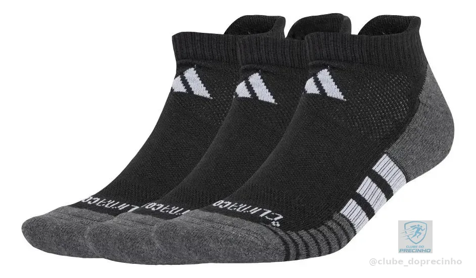 Meias Soquete Performance Climacool 3 Pares adidas Preto G
