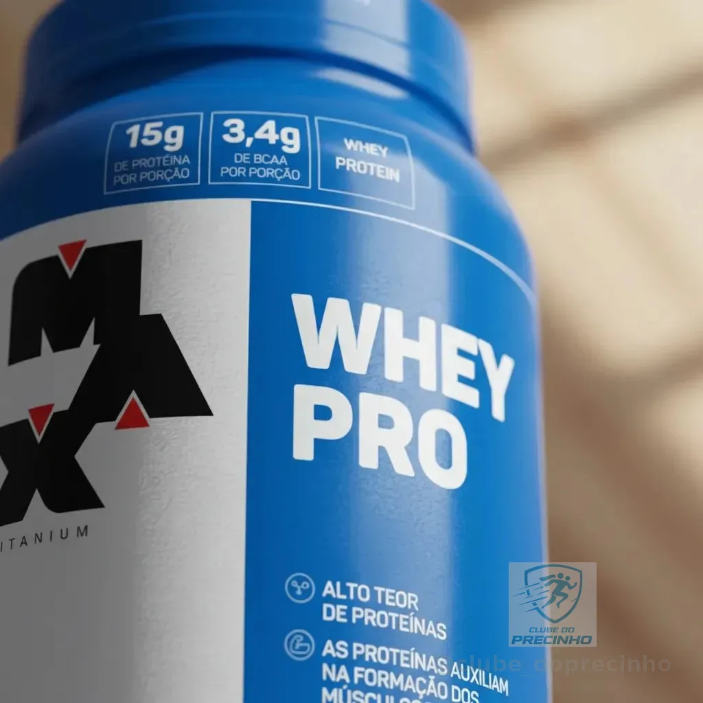 Whey Protein 1kg Whey Pro Max Titanium Sabor Chocolate BCAA e Aminoácidos