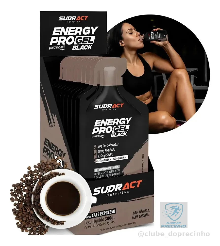 Gel Energético Sudract Energypro 10un Café Expresso Carboidrato Taurina