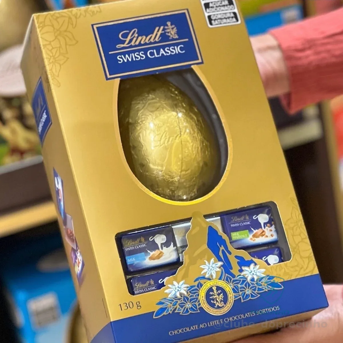 Ovo de Páscoa Lindt Swiss Classic Ao Leite 130g