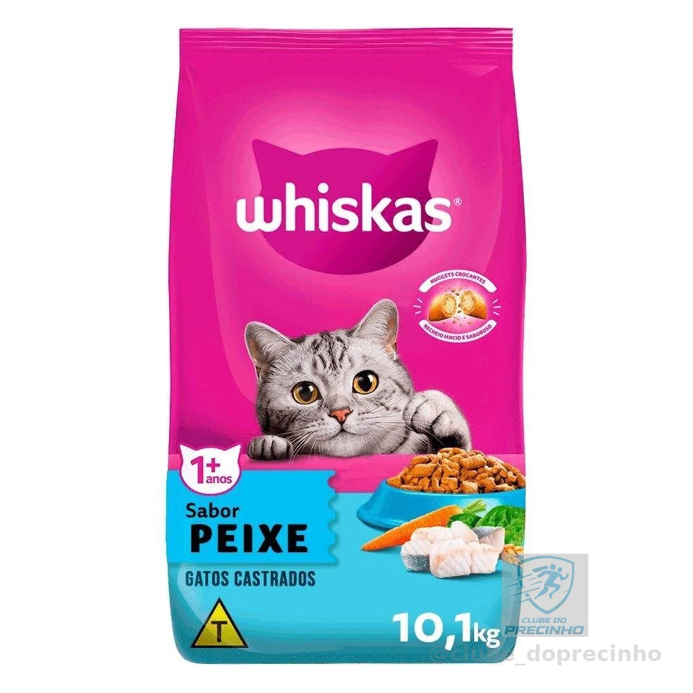 Ração Whiskas Gatos Castrados Peixe 10,1 Kg