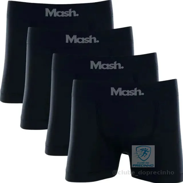 Kit Com 4 Cuecas Boxer Microfibra Mash Box Sem Costura
