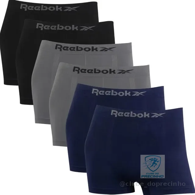 Kit 6 Cuecas Reebok Boxer Microfibra Classic Masculina