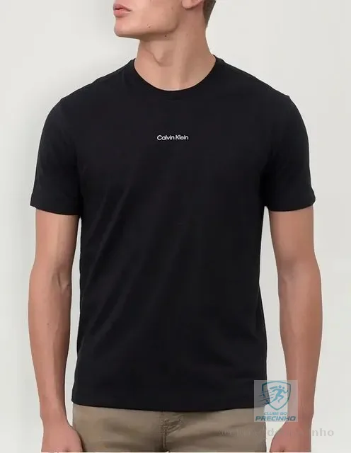 Camiseta Calvin Klein Masculina Flame Front Logo Preta