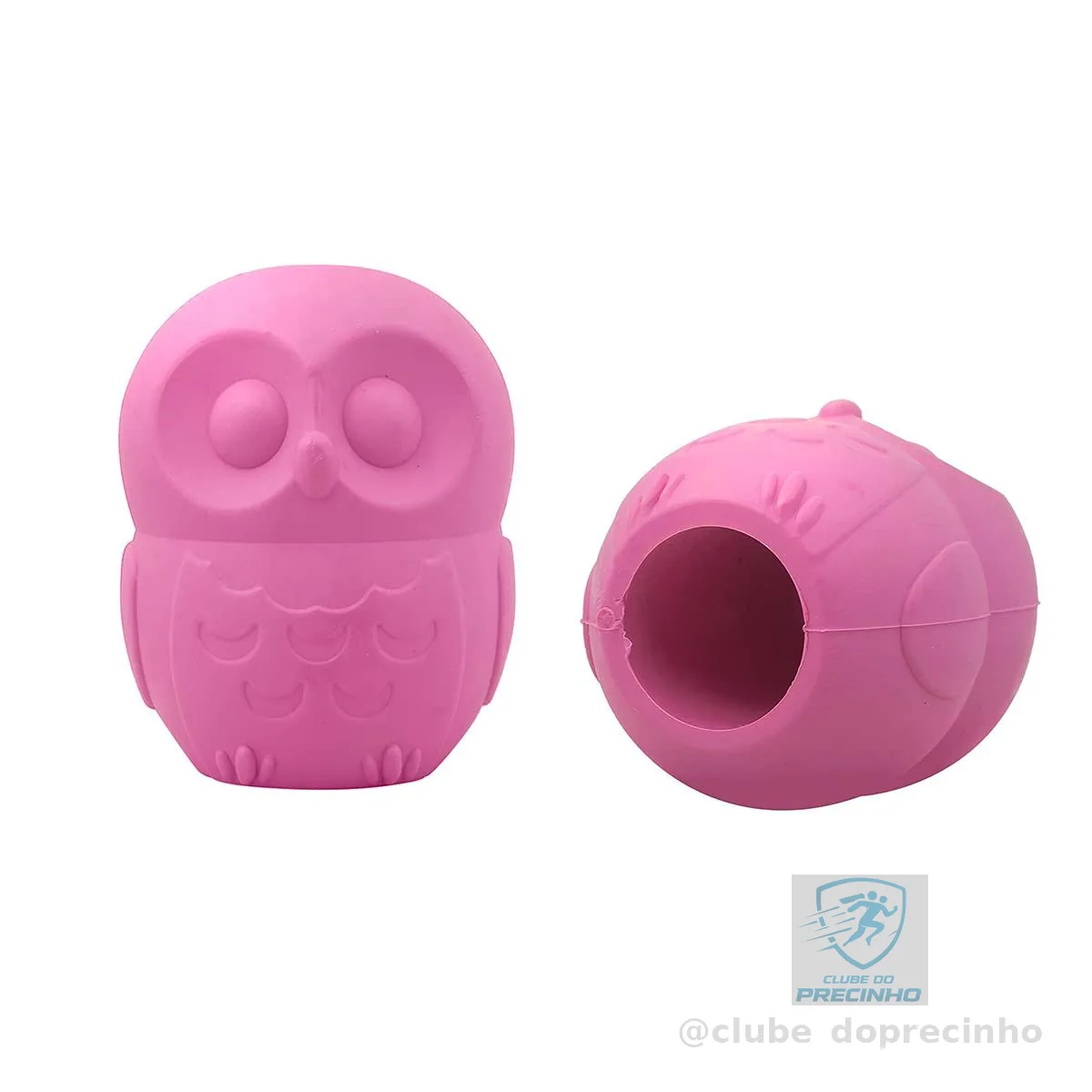 Mordedor Recheável Super Resistente Corujinha Rosa Tamanho P para Cães