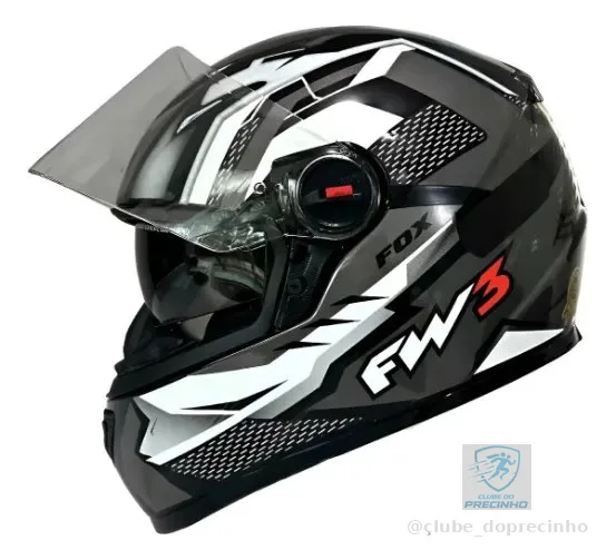 Capacete para moto Fw3 gtx fox grafite brilhante tamanho 56