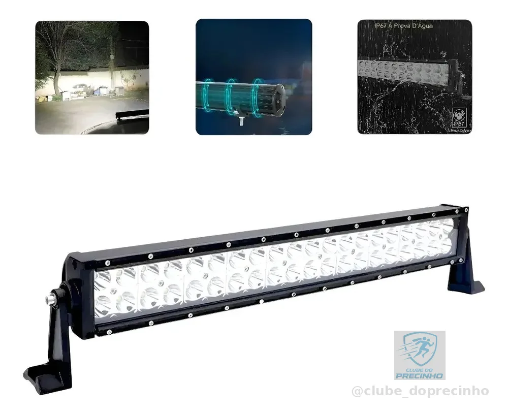 Barra Farol Auxiliar Milha Led Cree 120w Foco 30º Off Road