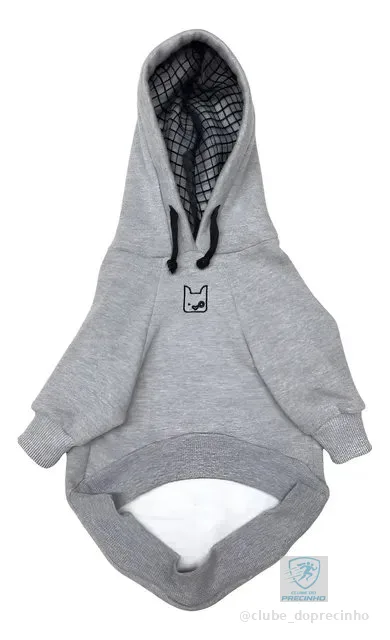 Moletom Pet Roupa Inverno Cachorro Cinza