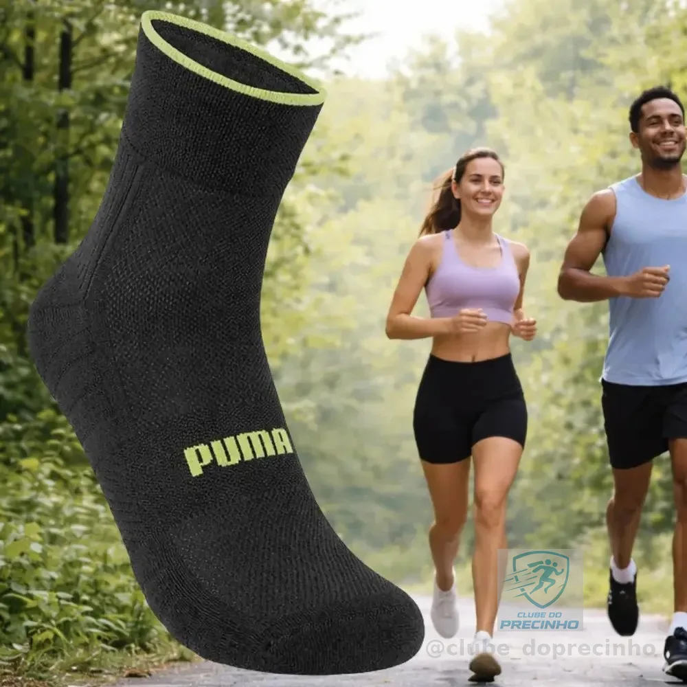 Meia Puma Poliamida Esportiva Corrida Dry Fit Ciclismo Sport Grafite G (39-44)