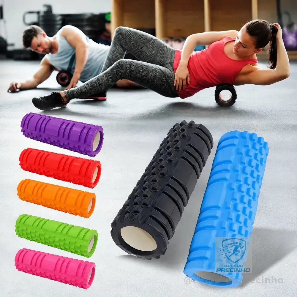 Rolo Liberação Miofascial 30x8cm Massagem Fisioterapia Preto