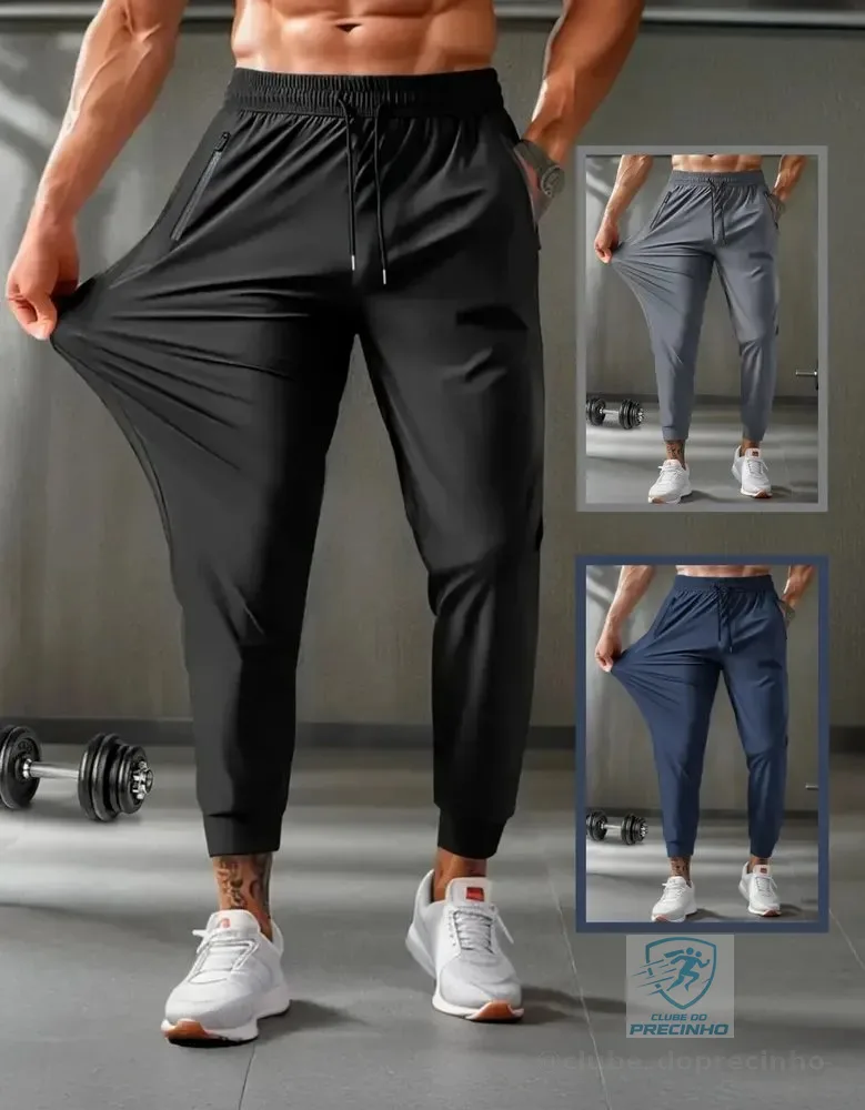 Calça Dry Fit Masculina Tecnológica Poliamida Com Elastano Preto Dry Fit Gg 46/48