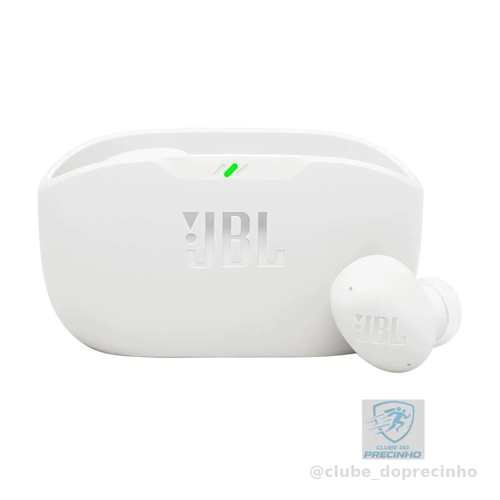 JBL, Fone de Ouvido Sem Fio, JBL, Bluetooth, Wave Buds 2, Intra Auricular, Sem Fio, Resistente À Água e Poeira - Branco
