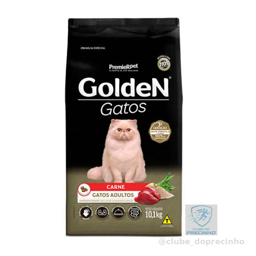 Ração Premier Golden para Gatos Adultos Carne 10,1kg