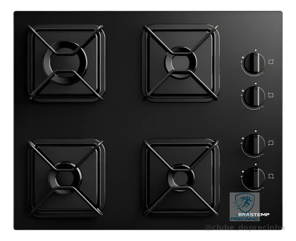 Cooktop Brastemp a Gás 4 Bocas com Grades de Ferro - BDD61BE