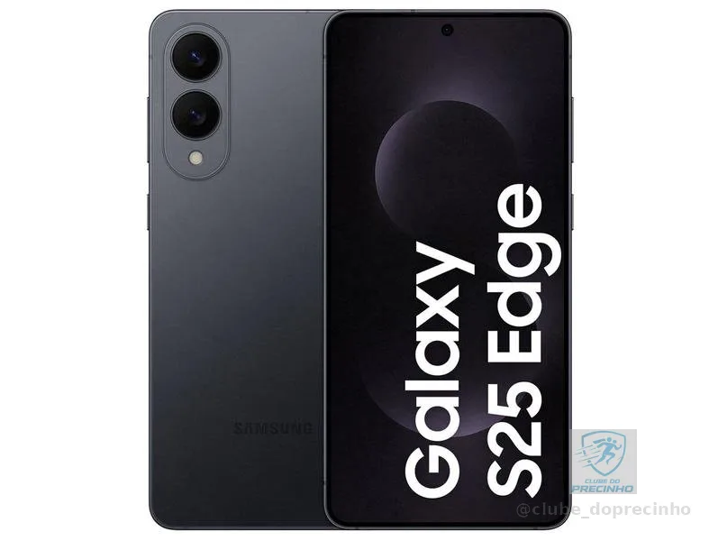 Celular Samsung Galaxy S25 Edge 512GB Titânio Jetblack 5G 12GB RAM 6,7" Câm. Dupla + Selfie 12MP