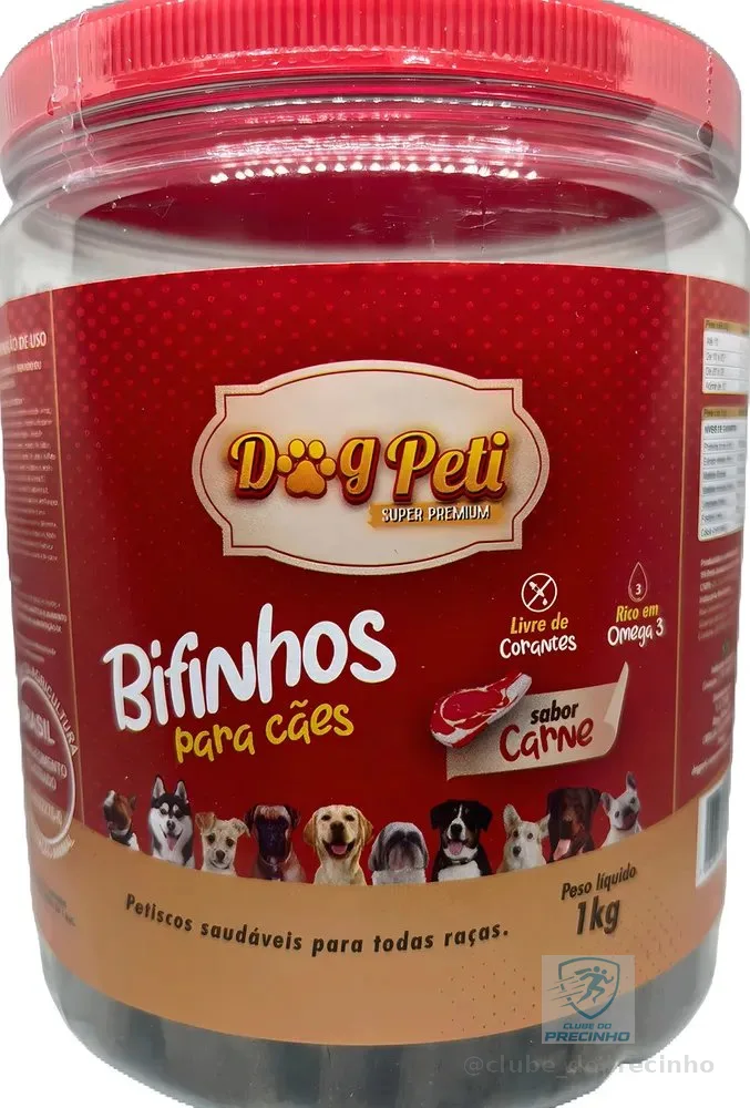 Dog Peti Super Premium Bifinho para Cães 1kg Carne Macio
