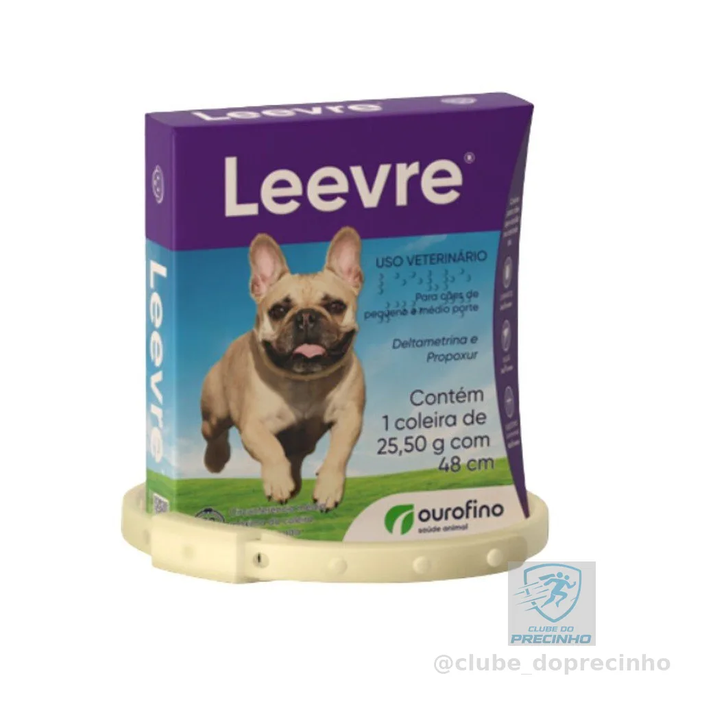 Coleira Para Cães Leevre 48cm P/M Anti Pulgas e Carrapatos