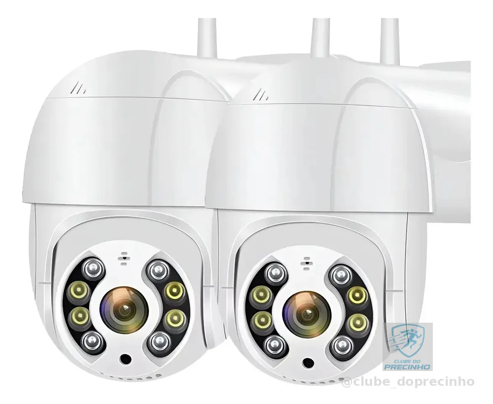 Kit 2 Câmeras de Segurança iCSee A8 PTZ Wi-Fi com Visão Noturna para Exterior e Interior G.Eye