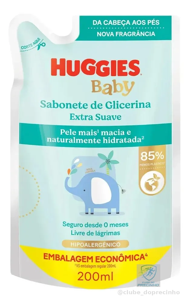 Sabonete Líquido Glicerina Huggies Extra Suave Refil 200 ml