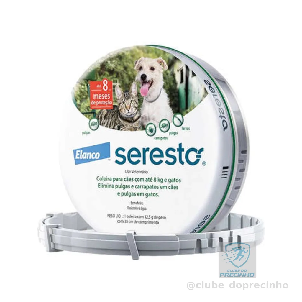 Coleira Seresto Antipulgas E Carrapatos Caes E Gatos Até 8kg
